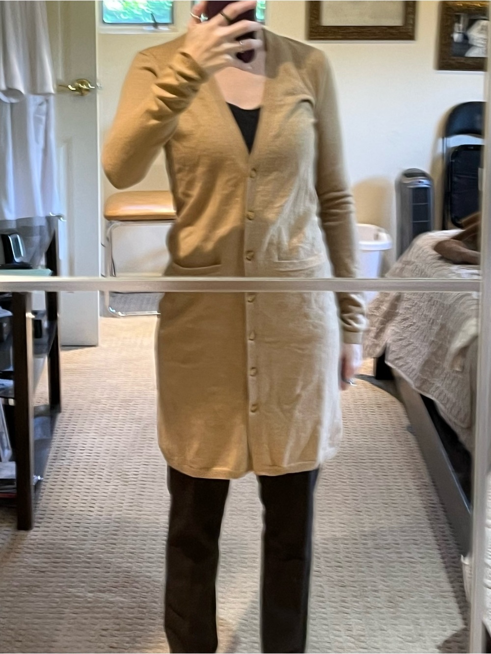 Ralph Lauren Cashmere Long Button Front Cardigan.